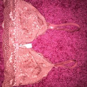 Pink lace bralette